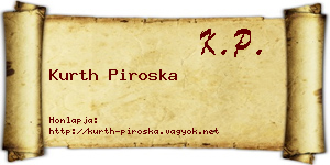 Kurth Piroska névjegykártya